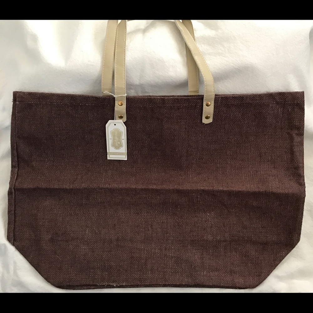 Mud Pie Solid Jute Tote